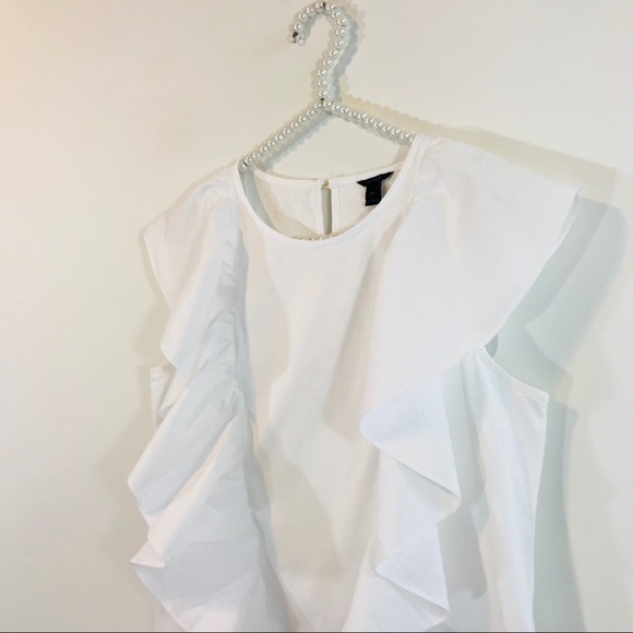 J. Crew Ruffle-Front Top in White - Picture 8 of 10